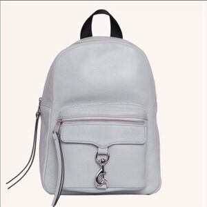 Rebecca Minkoff Mini Mab Leather Backpack Tote Bag, Gray, Designer Luxury, NWT‎
